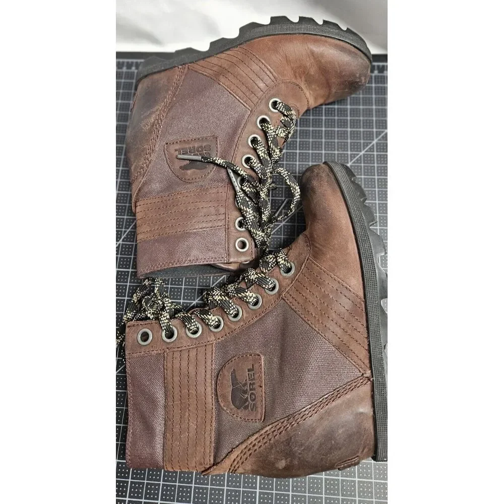 SOREL woman‎ Lexi wedge brown waterproof leather ankle boots US 6
